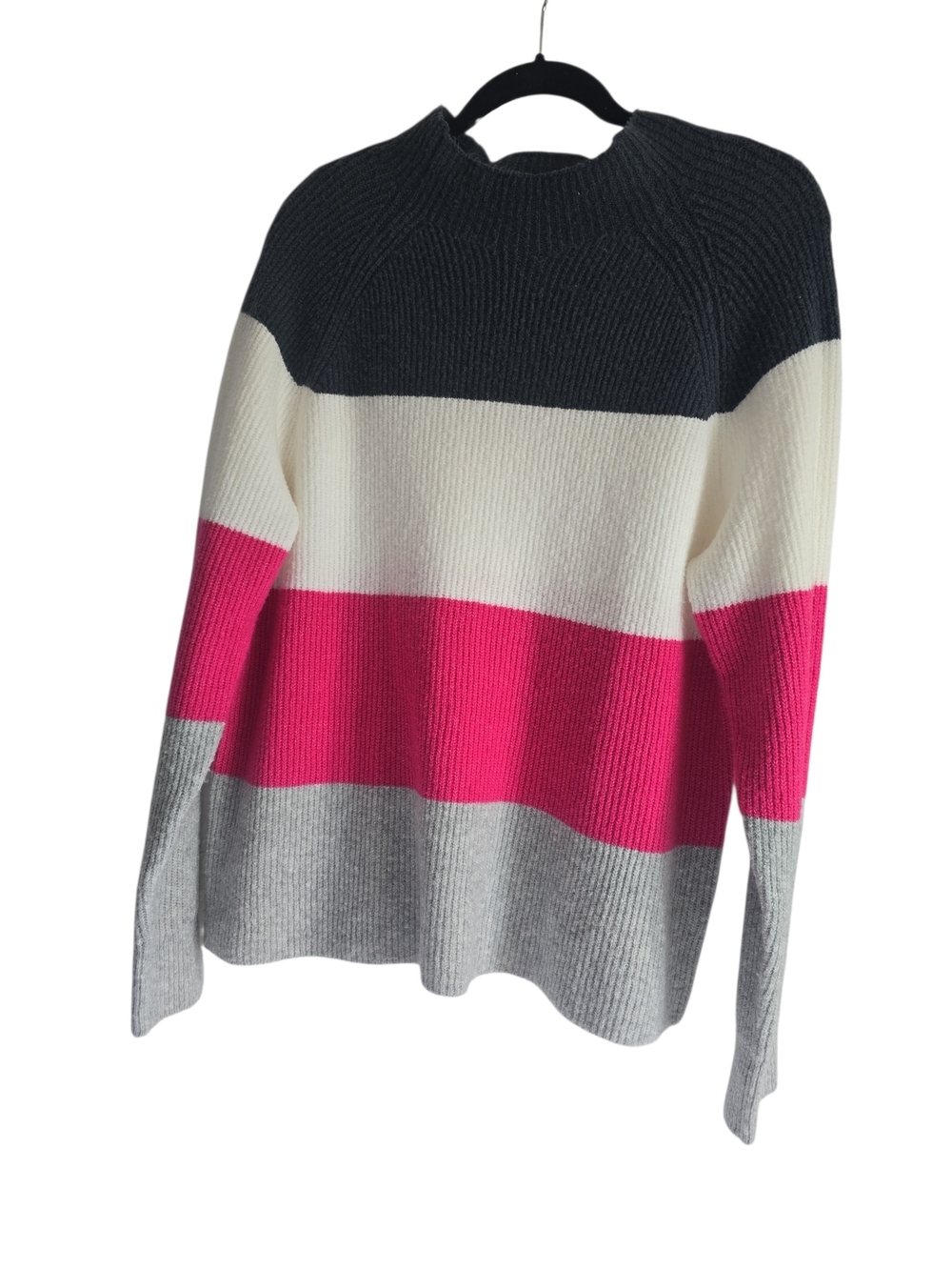 Halogen Colorblock Crewneck Sweater in Black, White, Hot Pink, Light Gray